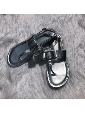 A.N.A. Senna Silver Bow Slingback Flat San…